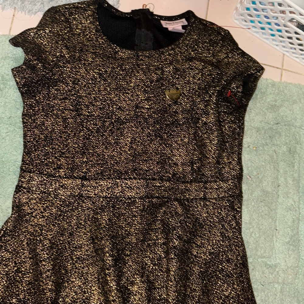 JUICY Black w/ GOLD Sparkles Dress; lil Heart Detail. MINT MINT CONDITION